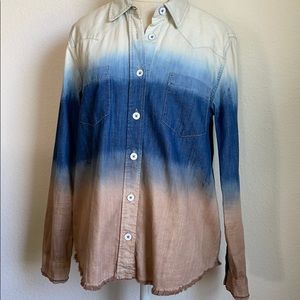 Free People Before Sunrise ombré button down shirt